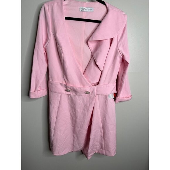 Mac Duggal 55692 Sheath Pink Mini Dress Ruffles Plunging V Neck Size 10 NWT - Picture 6 of 12